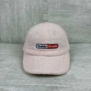 Teddy Fresh Towel Hat Cap Strap Back Pink‎ Cotton Bar Logo Snap